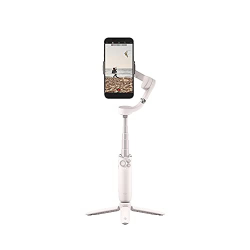 DJI OM 5 Gimbal Smartphone, 3-Achsen Stabilizer, integrierter Verlängerungsstab, handlicher und faltbarer Handy Gimbal mit ShotGuides, Vlog-Stabilisierung, YouTube & TikTok-Videos, Sunset White