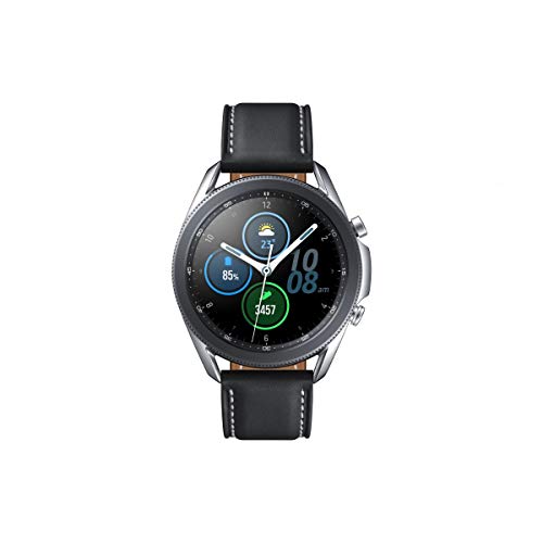 Samsung F-R840NZSAEUB Galaxy Watch3 Runde Bluetooth Smartwatch für Android, Drehbare Lünette, Fitness Tracker + Kabellose Bluetooth Kopfhörer Mit Noise Cancelling (Anc), Mystic Silber, 45 mm