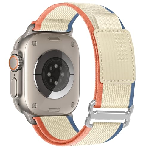 Trail Loop Nylon Armband Kompatibel mit Apple Watch Ultra 2/Ultra Armband 49mm 45mm 44mm 42mm für Männer Frauen, Sport Nylon Geflochtener Strap für iWatch Ultra 2/Ultra/Series SE 9/8/7/6/5/4/3/2/1