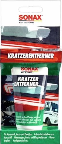 SONAX KratzerEntferner Kunststoff NanoPro (75 ml) zur Entfernung von Kratzern und Blindstellen aus Kunststoff, Acryl- und Plexiglas | Art-Nr. 03050000, 1 Stück (1er Pack)