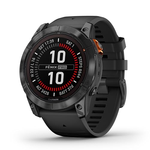 Garmin fēnix 7 Pro – GPS-Multisport-Smartwatch mit Solarladelinse, Farbdisplay und Touch-/Tastenbedienung, TOPO-Karten, über 60 vorinstallierte Sport-Apps, Garmin Music und Garmin Pay