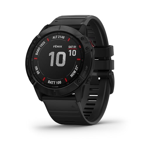 Garmin fenix 6X PRO – GPS-Multisport-Smartwatch mit 1,4 Zoll Display, vorinstallierten Europakarten, Garmin Music und Garmin Pay. Wasserdicht bis 10 ATM und bis zu 21 Tage Akkulaufzeit