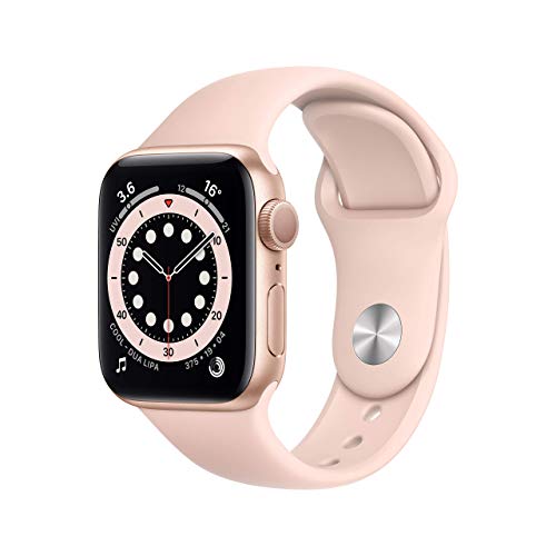 Apple Watch Series 6 (GPS, 40MM) Aluminiumgehäuse Gold mit Rosa Sand Sportarmband (Generalüberholt)
